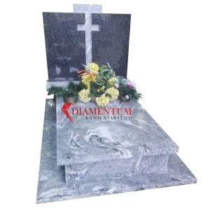 Nagrobek podwójny NG 3 z granitu Viscont White oraz Impala
